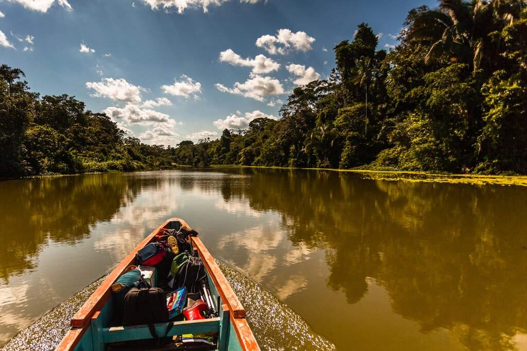Kajak tocht op de Amazone rivier