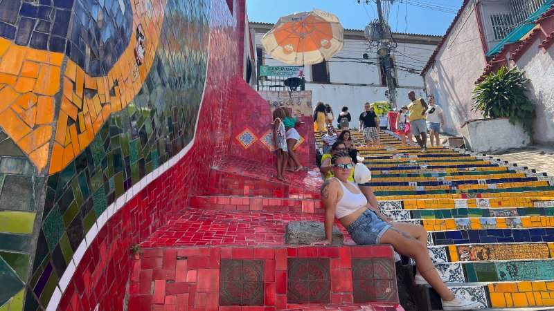 gekleurde trappen Seleron in Rio de Janeiro